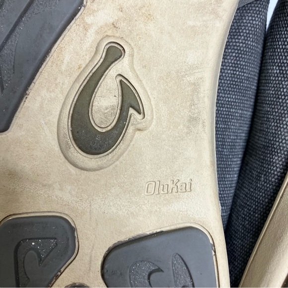 Olukai Nohea Lole slip on shoes gray canvas men’s size 11 casual neutral - Picture 7 of 9